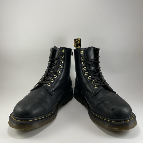 Dr Martens Docs 26860 Lined Combat Boots Womens Size 10 Black Leather 8-Eye - Picture 10 of 12